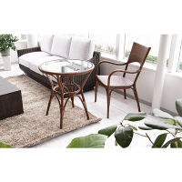 サンフラワーラタン Breezeシリーズ ラタン×ヨーロッパリゾート カフェチェア C327GY 1脚（直送品）