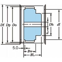 椿本チエイン PXプーリ P14M形 PT48P14M40AF 1個（直送品）