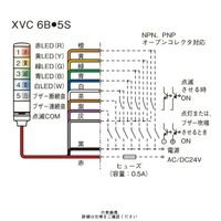 赤黄緑青白 ハーモニーブランド φ60 積層式LED表示灯+ブザー+点滅(ポール) 24V 5段 XVC6B55S RYGBW 1個（直送品）