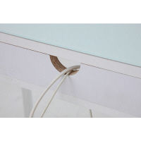 【車上渡し】関家具 LIBRO（リブロ） ガラスデスク ホワイト 幅1000 × 奥行500 × 高さ730mm 1台（直送品）