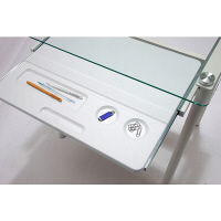 【車上渡し】関家具 TRISTA（トリスタ） ガラスデスク ホワイト 幅700 × 奥行500 × 高さ730mm 1台（直送品）