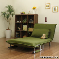 タマリビング リクライニング式ソファベッド ビータ2 ミカン 1人掛け クッション付 1台（直送品）