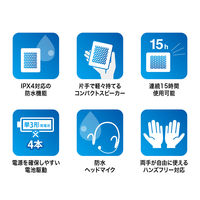 拡声器　メガホン　スピーカーマイク　ポータブル型　ハンズフリー　MM-SPAMP6　サンワサプライ　1個（直送品）