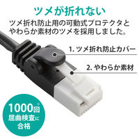LANケーブル 7m cat6 爪折れ防止 ギガビット より線 スリムコネクタ 黒 LD-GPT/BK7/RS エレコム 1個