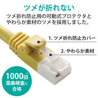 エレコム LANケーブル 2m cat6 爪折れ防止 ギガビット より線 スリムコネクタ イエロー LD-GPT/Y2/RS 1本