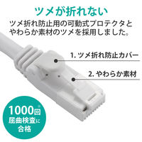 LANケーブル 7m cat6 爪折れ防止 ギガビット より線 スリムコネクタ 白 LD-GPT/WH7/RS エレコム 1個