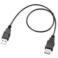 エレコム エコＵＳＢ２．０延長ケーブル／ＡーＡメスタイプ／エコ／０．５ｍ　U2C-JE05BK 1本（直送品）