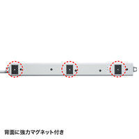 サンワサプライ 漏電ブレーカータップ 抜け止め機能ブレーカー機能RoHS指令対応 3P式 6個口5m 一括集中スイッチ付 TAP-BR36L-5 1個（直送品）