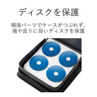 エレコム Bluーray対応対応 ファスナーケース 木目調 32枚収納 茶 CCD-SSB160BK 1個