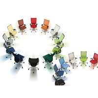 CP85BW FEF4 |オカムラ バロン チェア ハイバック 可動肘 背スタンダード・座クッション ポリッシュ×ホワイト ミディアムブルー 1脚（直送品）