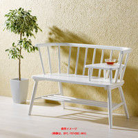 【軒先渡し】朝日木材加工 カフェベンチ ホワイト 幅1006mm 1脚（直送品）