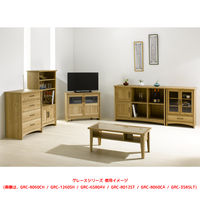 【軒先渡し】朝日木材加工 グレースシリーズ カントリー調キャビネット ナチュラル 幅590 × 奥行388 × 高さ815mm 1台（直送品）