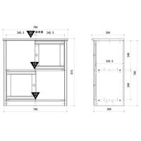 【軒先渡し】朝日木材加工 ミルフィー フレンチカントリー調ストッカー ナチュラル/ナチュラルホワイト 幅790 × 奥行394 × 高さ815mm  （直送品）