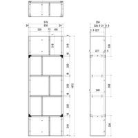 【軒先渡し】朝日木材加工 シェルフルシリーズ 簡単組立シェルフ ブラック 幅578 × 奥行250 × 高さ1672mm 1台（直送品）