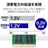 増設メモリ ノートPC用 DDR4-2133 PC4-17000 8GB S.O.DIMM エレコム 1個（直送品）