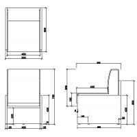 【車上渡し】アール・エフ・ヤマカワ パネル脚ソファ 1人掛け ホワイト 幅500mm RFPLSF-1WH 1脚（直送品）