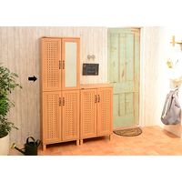 佐藤産業 GENKA ジェンカ シューズボックス ダークナチュラル 幅580×奥行350×高さ1732mm GK175-60 1台（直送品）