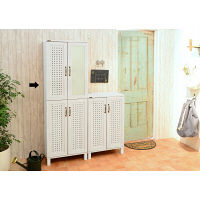 佐藤産業 GENKA ジェンカ シューズボックス ホワイト 幅580×奥行350×高さ1732mm GK175-60 1台（直送品）