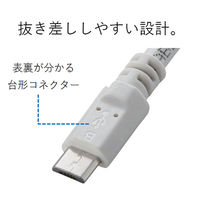 エレコム microUSBケーブル/2A出力/通信･充電/2m/ホワイト MPA-AMB2U20WH 1個