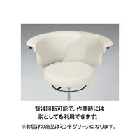 オカムラ 作業用チェア 肘付 背付 ナイロンキャスター 座面回転 ミントグリーン L891MK-PB22（直送品）