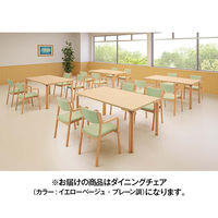 オカムラ ダイニングチェア 肘付 ナチュラル色 把手付 イエローベージュ L895FA-PC84（直送品）