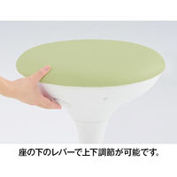 オカムラ スツール ビニール張タイプ 肘なし 背無 ゴムキャスター 座面回転 Mグリーン LU16RG-PB22（直送品）