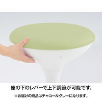 オカムラ スツール ビニール張タイプ 肘なし 背無 ゴムキャスター 座面回転 Cグレー LU16RG-PB24（直送品）
