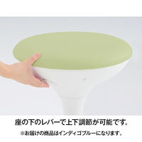 オカムラ スツール ビニール張タイプ 肘なし 背無 ゴムキャスター 座面回転 インディゴb LU16RG-PB27（直送品）