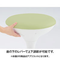 オカムラ スツール ビニール張タイプ 肘なし 背無 ゴムキャスター 座面回転 アプリコット LU16RG-PB29（直送品）