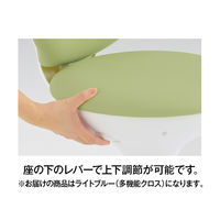 オカムラ 患者用チェア 布張りタイプ 肘なし 背付 円盤脚 座面回転 ライトブルー LU16ZZ-FMT4（直送品）