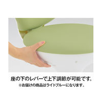 オカムラ 患者用チェア ビニール張りタイプ 肘なし 背付 円盤脚 座面回転 ライトブルー LU16ZZ-PB21（直送品）