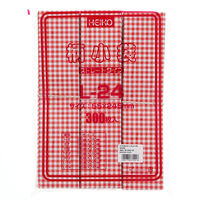 【ケース販売】HEIKO 平袋 柄小袋 ストレート L-24 ギンガムミニ 赤 006538613 1ケース(300枚入×10袋)（直送品）