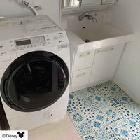 大島屋 タイルマット 30×30cm ミッキーマウス タイル 9枚入 ブルー 365330 1個（直送品）