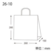 シモジマ HEIKO 紙袋 25チャームバッグ 26-10 晒白無地 003272220 1セット(50枚×6袋 合計300枚)
