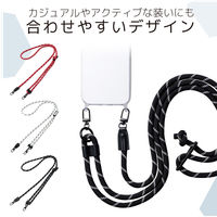 スマホ ショルダー ストラップ 42～78cm カジュアルタイプ ブラック P-STCASDR08BK エレコム 1個