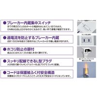 朝日電器(ELPA)　電源タップ　USB付耐雷タップ　2P式/4個口/USB×2ポート/雷ガード/一括集中スイッチ 5個
