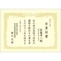 タカ印 OA賞状用紙 クリーム地 B4横型タテ書き 1袋（10枚入） ササガワ（わけあり品）