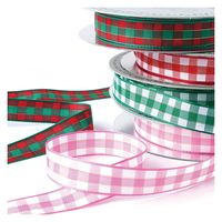 小西リボン チェックリボン KR1830-15-4 1セット(3巻/1セット)（直送品）