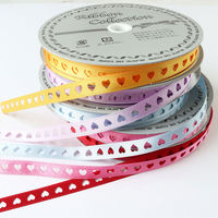 小西リボン カッティングリボン ハート 9mm巾×15m巻 水色 KR3574-9-62 1セット(3巻/1セット)（直送品）