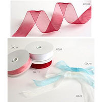 SHINDO オーガンジーリボン 25mm 15m巻 色1 SIC112-25-1 1セット(3巻)