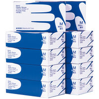 アスクル プラスチックグローブ厚手 パウダーフリー M AK2124M 1セット(500枚:100枚入×5) オリジナル