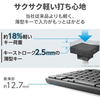 ワイヤレスキーボード 無線 フルサイズ 薄型 メンブレン ブラック TK-FDM110TXBK エレコム 5個（直送品）
