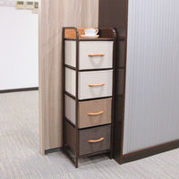 【軒先渡し】ビーカム　簡単組立！布張りカラーチェスト　4段スリム　NBC-602　1台（直送品）