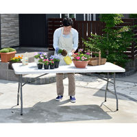 【軒先渡し】ビーカム 天板が強化プラスチックの折りたたみ作業テーブル OST-180 1台（直送品）