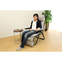 谷村実業 フットレスト付きリクライニングチェア グレイ TAN-859(GY) 1個（直送品）