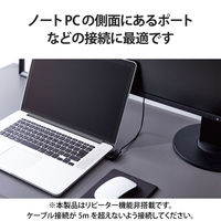 HDMI延長アダプタ L字 右向き 90度 変換 スリムコネクタ ブラック AD-HDAABS03BK エレコム 1個