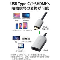 USB Type-C 変換ケーブル ( タイプC to HDMI ) シルバー ECAD-CHDMIQGM2 エレコム 1個