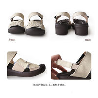 リゲッタ 編み込みベルトサンダル ブラック L(24.0~24.5cm) R2686-BLK-L 1足　ナースサンダル（直送品）