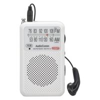 オーム電機 ポケットラジオ P211S―W 03-0974 1個