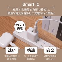 USB充電器 USB-A 2ポート 12W スマホ タブレット 2台同時充電 AC充電器 ブラック OWL-AC12WA2-BK
